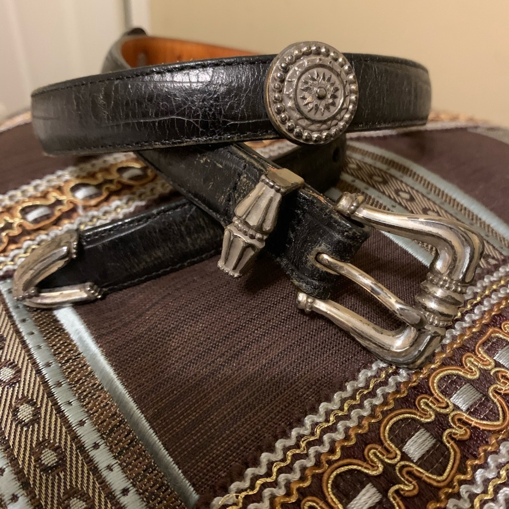 Vintage Brighton Black Small Medallion Belt